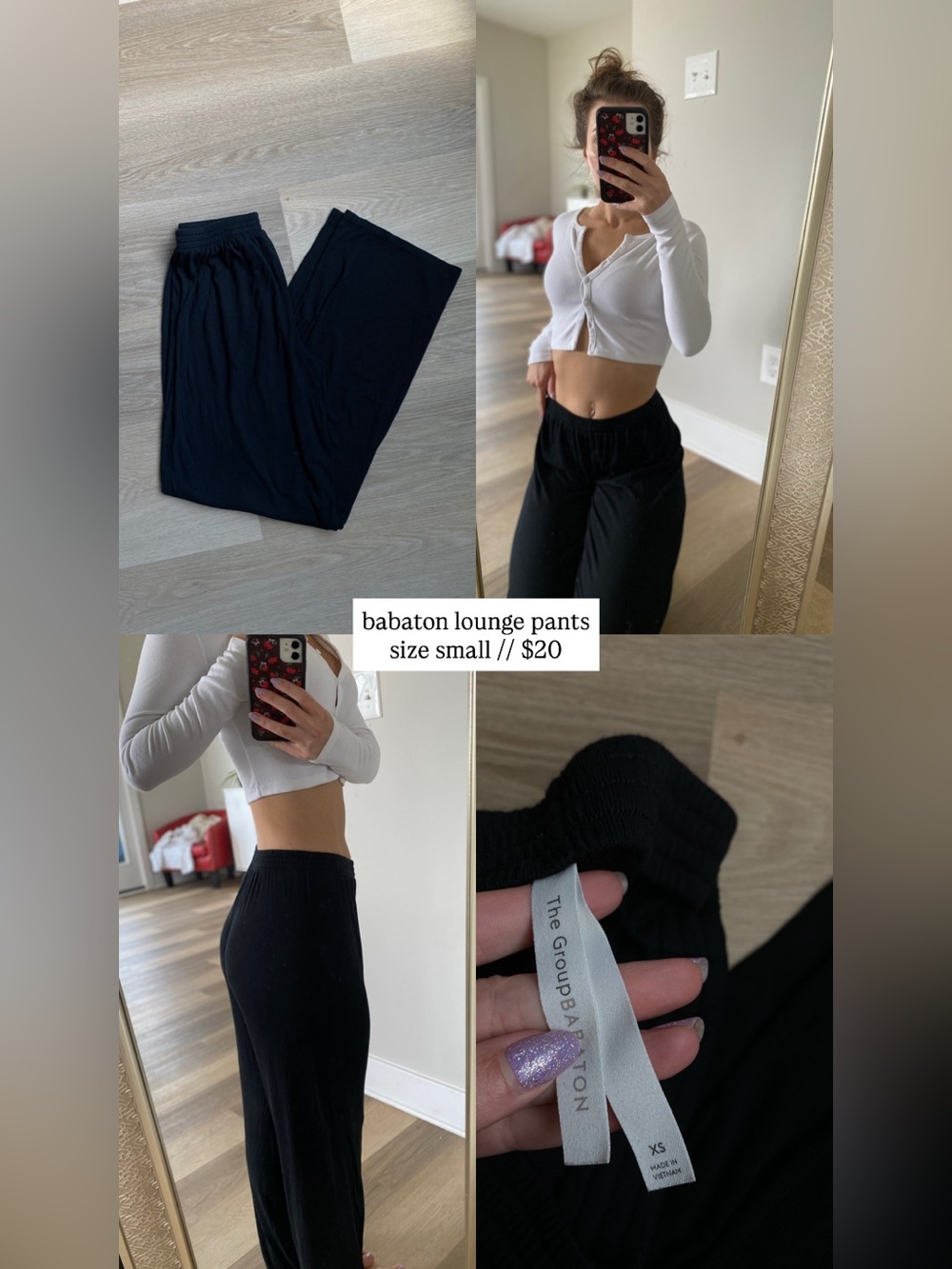babaton lounge pants size small